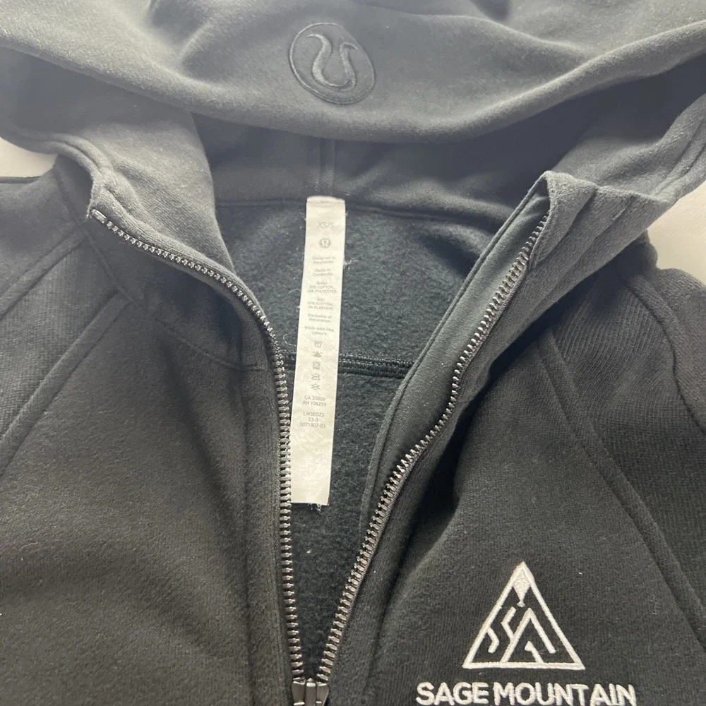 Lululemon Scuba Oversized Full Zip‎ Hoodie Size XS/S Blk Jacket Sage Mountain F9